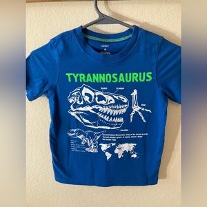 Carter’s Boy’s Tyrannosaurus Graphic Cotton Short T-shirt- Sz 6- Used- Blue